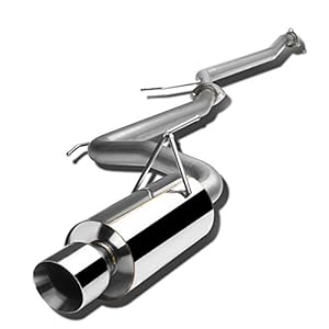 DNA MOTORING CBE-HA03L4-NRT Dual Muffler Catback Exhaust System [Compatible with 03-06 Honda Accord 2-Door 2.4L]