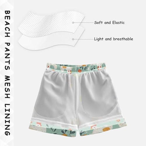 Pigsaly Boys Swim Trunks Chickens Eggs Flowers Farm Animal Green Boys Board Shorts Swimsuit Swimwear Summer Bathing Suit XS4