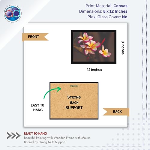 Image of Mad Masters Flower Nature Beauty Painting Aesthetic Hanging Photo Frame Decorative Item Home Decoration and Wall Decor for Living Room and Bedroom (MM 2835, 30.5L x 20.3W cm, Canvas, Without Plexi Glass)