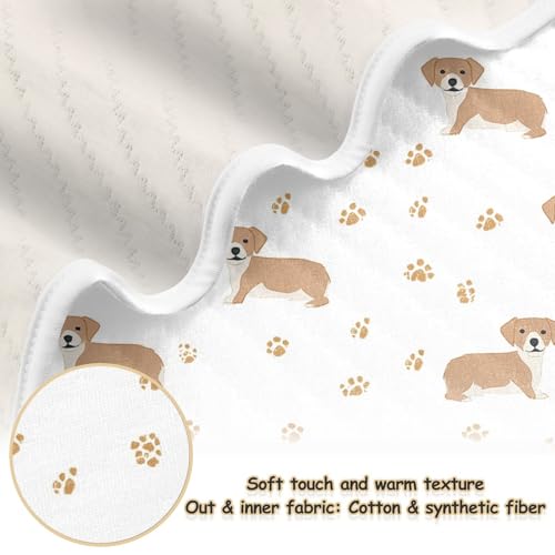 Light Brown Dogs Baby Swaddle Blanket for Boys and Girls, Muslin Baby Receiving Swaddle Blanket, Soft Cotton Nursery Swaddling Blankets for Newborn Toddler Infant3