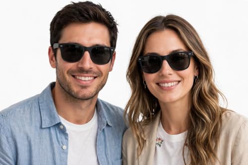 Image of Unisex Stylish Round Sunglasses | TAC Polarized Lens | 100% UV Protection | Men & Women Driving Bikes, Outdoor Sports, Hiking & Travel Eyewear (black sunglass)