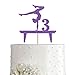 Purple Gymnastic 3 Cake Topper, Girl Rose Gold Glitter Gymnast 3rd Birthday Party Decoration