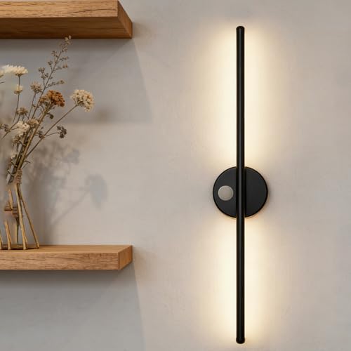 Aplique de pared para dormitorio minimalista lámpara LED lineal con sensor automático 80cm 7