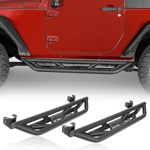 u-Box JK 2-Door Side Steps Running Boards, Drop Tubular Nerf Step Bars w/Non-Slip Pad for 2007-2018 Jeep Wrangler JK 2-Door Cover