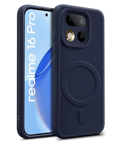 Image of WOW IMAGINE Back Case Cover for Realme 16 Pro 5G | Soft Matte Silicone Case| Slim Fit & Shockproof | Camera Protection Bumper Cover (Blue)