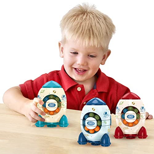 Geschenke für 3-12-jährige Jungen Mädchen Fingerspitzen-Spielzeug - Rocket Magic Bean Rotierender Ball,Dekompressionsspielzeug, magisches Bohnen, Kinder und Erwachsene, lindert Angstzustände (3 Stück) Cover