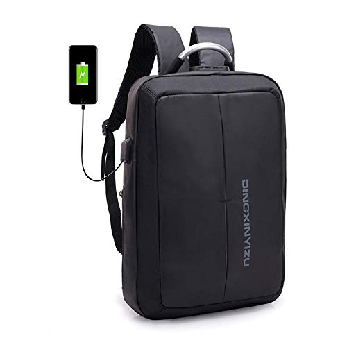 ZXUXU Personalidad de los Hombres de Moda Interfaz USB de Carga antirrobo Mochila Inteligente