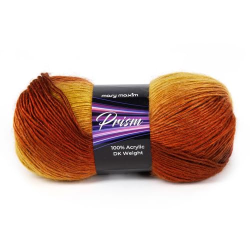 Image of Mary Maxim Prism Yarn, Acrylic Multicolor DK Yarn, 290 Yards, Sunset | Ombre Yarn, 3 Weight, Machine Wash, For Knitting and Crochet, Create Baby Items, Blankets, Afghans, Clothing Variegated Yarn