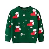 [HongzyFirm] クリスマス セーター キッズ ベビー服 可愛い 面白い プルオーバー 女の子 男の子 韓国 男女兼用 ノルディック柄 子供服 インナー トップス ニット 防寒 厚手 長袖 春秋冬 ニットセーター 子供 丸首 暖かい 新年 プレゼント
