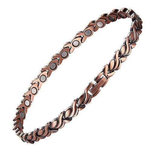 MagEnergy Copper Ankle Bracelet for Women 99.9% Pure Copper Magnetic Ankets with 3500 Gauss Magnets Adjustable Copper Anklets Jewelry Gift