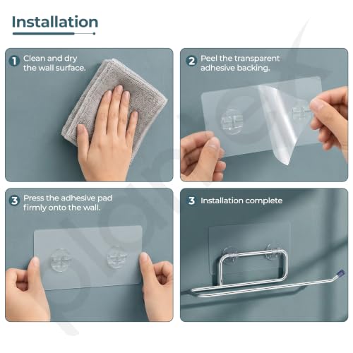 Image of Plantex Self Adhesive Toilet Paper Roll Holder /Toilet Tissue Paper Holder with Minor Surface Marks from Transit, Fully Quality Checked /Toilet Roll Holder for Bathroom Accessories (Chrome - Pack of 2)