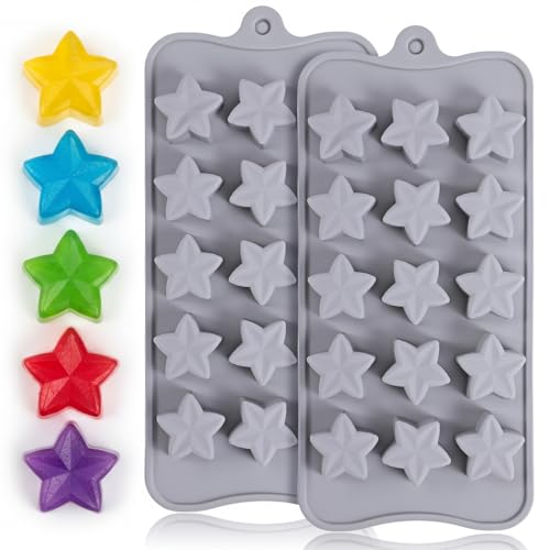 2 Stück Stern Eiswürfelform Star-shaped Ice Cube Tray Silikonform Sternn Eiswürfel Stern Eiswürfel für Cocktails Whisky Bier Eiswürfelform Gelee Schokolade Pudding Mousse