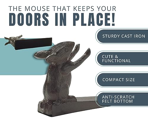 image for Vintage Cast Iron Mouse Door Stop Wedge by Comfify | Lovely Decorative