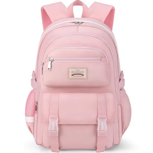 SCIONE School Backpacks for Teen Girls-Pink Laptop Backpacks 15.6 Inch Primary Middle College Bookbag Travel Daypack Bags for Teens Girls Women Students