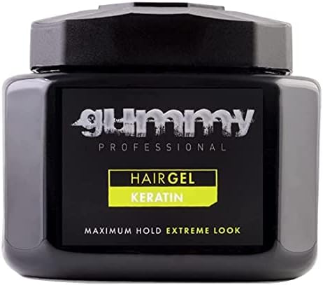 Gummy Hair Gel Maximum Hold Extreme Look Keratin 23.5 Ounce (700ml) (Pack of 3)