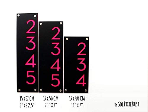 Modern House Numbers - Black Acrylic With Grey Acrylic - Vertical 3 - Contemporary Home Address -Sign Plaque - Door Number - Hotel Room #TOP2