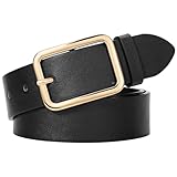 [JASGOOD] ベルト レディース 太め 革 幅33mm 太め スーツ ベルト カジュアル おしゃれ ビジネス 女性用 プレゼント ブラック