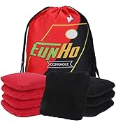 EunHo Dual Sided Cornhole Bags Set of 8 Regulation Professional Size (6×6 in)/Weight (16 oz), Sti...