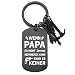Produktbild COLOFALLA Vatertagsgeschenk für Papa Geschenk Schlüsselanhänger Papa Doppelseitig Vatertag Geschenk Papa Geschenke für Geburtstag Bester Papa Geschenk Vatertagsgeschenk (schwarz)