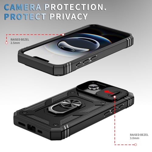 Coque iPhone 16e robuste antichoc noire avec système premium de cache objectif 6,1" - 4