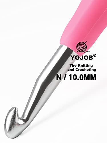 Image of YOJOB 2Pack Size M / 9mm, N / 10mm Crochet Hooks, Super Smooth & Ergonomic for Beginner and Advanced (9.0mm, 10.0mm)