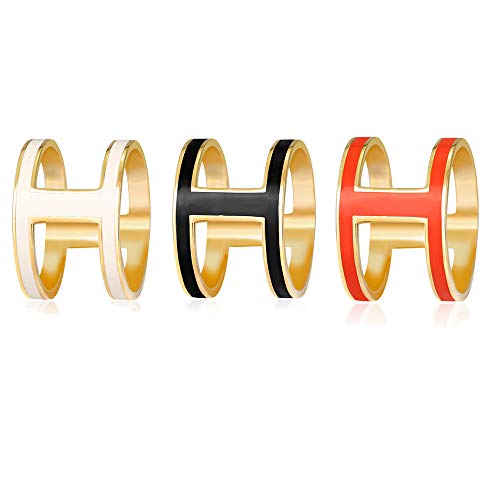 H-shaped Women's Scarf Buckle, 3-piece Assorted Color Titanium Steel Non-snagging Letter Scarf Buckle, Small Enamel Buckle Accessories