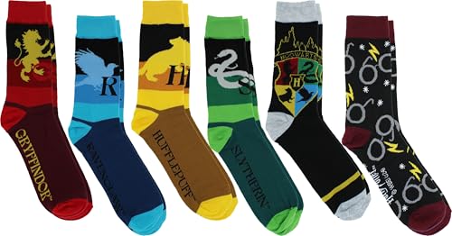 Chaussettes Harry Potter homme lot de 6 paires Gryffondor Serpentard taille 39-46