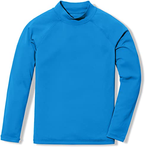Tsla Boys Upf 50+ Rash Guard Long Sleeve, Uv Sun Proctection Water Swim Shirts, Surf Swimwear Swimsuit Top, Basic Royal Blue, 10 #TOP15