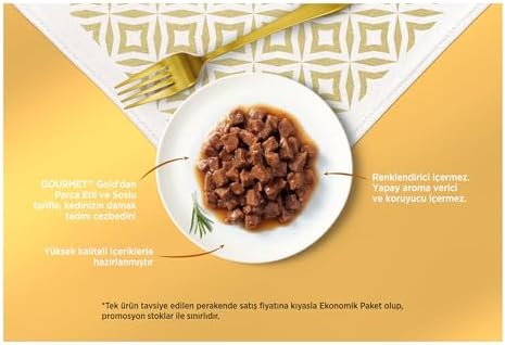 Gourmet Gold Parça Sığır Etli Yaş Kedi Maması Multipack 85 gr.(8 Al 6 Öde) - Görsel 3