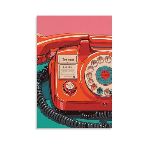 Toile murale nostalgique téléphone Londres rétro décoration esthétique de salon