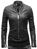 Das cleane im Biker-Stil gehaltene Design der Jacke und das sichtbar hochwertige Leder lässt Dein neues Outfit zum Hingucker werden.