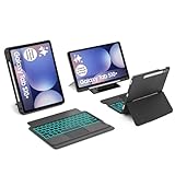 【7 couleurs Clavier illuminé】 Réglable 7 couleurs arrière éclairé, il a trois niveaux de luminosité. Si vous travaillez dans un environnement sombre, assurez-vous que vous êtes un plaisir visuel unique. La lumière douce n'endommage pas vos yeux, parfait pour les studios, les bureaux et les devoirs.