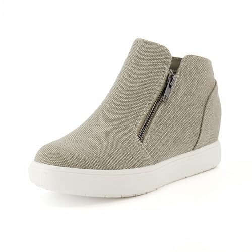 CUSHIONAIRE Hart Womens Casual Shoes with Dual Zippers- Lightweight Hidden Wedge Fashion Sneakers...