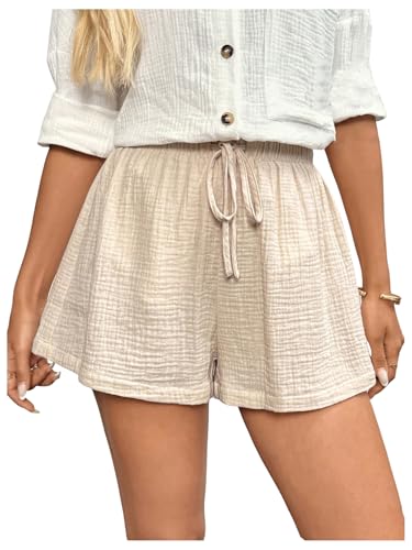 GORGLITTER Women's Drawstring Elastic Waist Mini Shorts High...