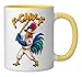 F Caw F Rooster Funny Bird Chicken Men Women Tees Ceramic Mug, Yellow/White