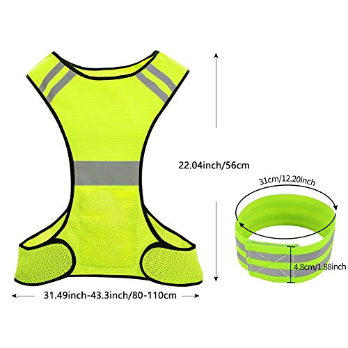 Biqing Gilet Réfléchissant avec Bandes Réfléchissantes Haute Visibilité Gilet de SécuritéGilet de Cyclisme Femme et Homme, pour Course Jogging Cyclisme Moto Marche. – vue 5