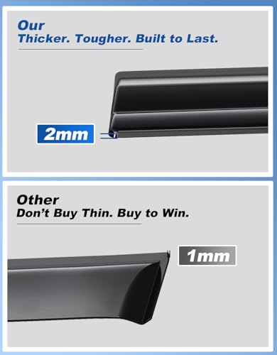 Image of Extra-Thick Window Rain Guards Fit for Subaru Outback 2015 2016 2017 2018 2019 Window Deflectors Window Vent Visors Shades