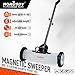 HORUSDY 18-Inch Rolling Magnetic Sweeper with Wheels, Magnet Pickup Sweeper, Push-Type Nail Magnet Sweeper for Workshop, Garage, and Yard Cleanup