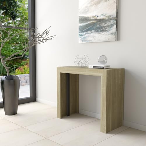 Ve.CA-ITALY – Mesa consola extensible hasta 3 m para la Cocina, de diferentes colores, muebles de cocina, decoración del hogar Roble rock