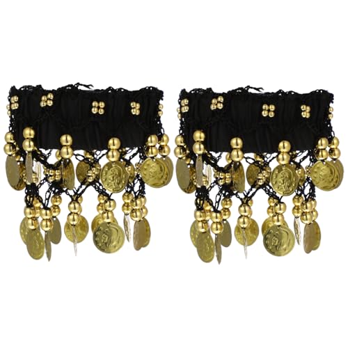 LIFKOME 2 Piezas tobillera de danza del vientre trajes de neón para mujer faldas para mujer baile oriental accesorios de disfraces joyería de danza del vientre bailarina del vientre gasa