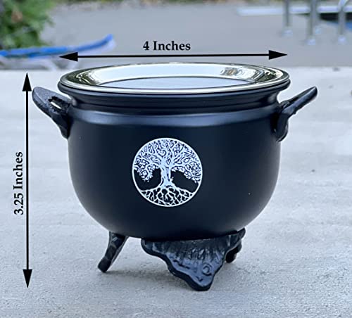 Large Metal Charcoal Incense Burner (Tree Of Life) #TOP7