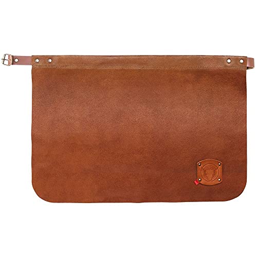 EXNER Leder-Schürze, Vorbinder BBQ, für Service, Eventgastronomie, Barista, B60 x H40 cm, Farbe cognac