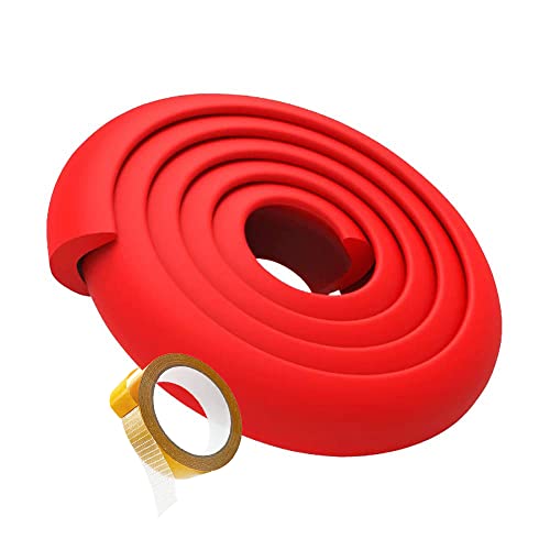 Image of SYGA Baby Safety Strip Furniture Edge Guard Cushion Corner Cover 2 Meter 6.5 feet Tape Infant Bump Protector (Red)