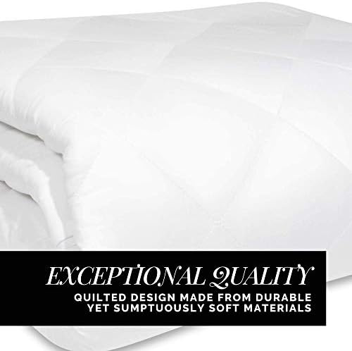 GlamHaus Super King Size Electric Blanket Dual Control - Fitted Mattress Fitted Bed Under Cover With Elasticated Skirt - Premium White Diamond Quilted - Heat / Timer Settings - Machine Washable