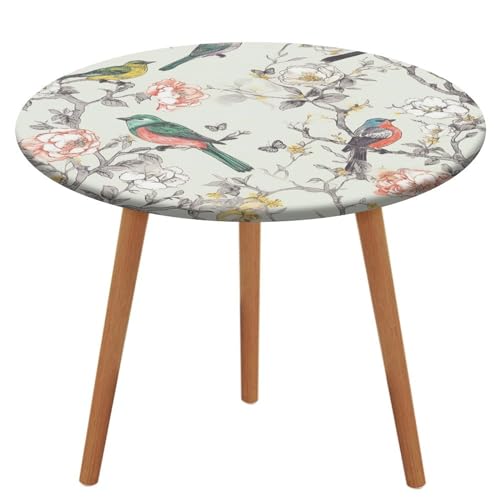 Nappe oiseaux et fleurs infroissable pour table mariage extensible - 2