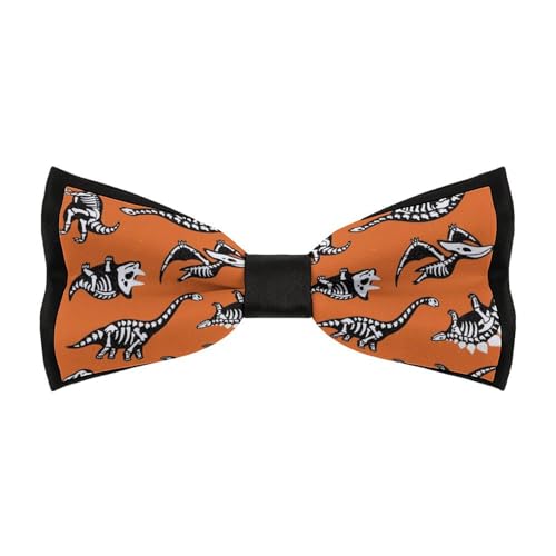 JYYAU Dinosaur Halloween Pumpkin Bow Tie Adjustable Necktie For Men Business Fashion Pre-tied Tie Neckwear Novelty Accessory For Weddings Party Festival