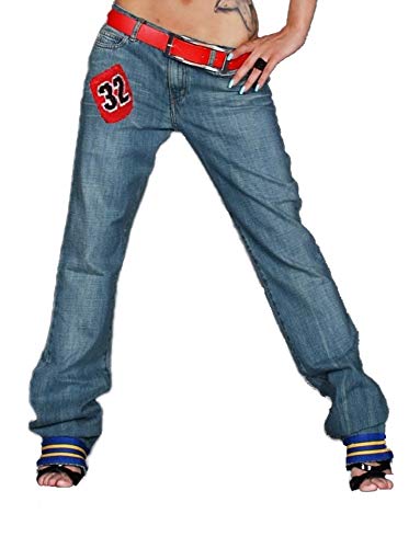 Miss Sixty Ten Strike Damen Jeans, Blau mit gestreiften Bündchen (W24)