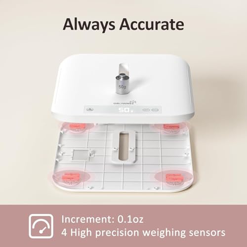 Image of GROWNSY Digital Baby Scale & Pet Scale Up to 330 lbs, White | Accurate Weighing, 330 lb Capacity, Hold Function, 27 inch Height Measurement, LED Display, 5 Weighing Units