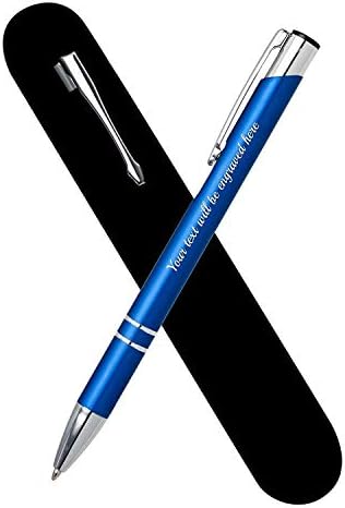 Personalised Engraved Pink Metal Ballpoint Pen in a Velvet Pouch with Blue plus Black Ink Refill - Personalised Gifts For Anniversary, Christmas - Enter Your Custom Text