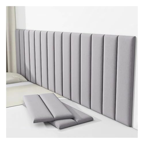 MCHDMI Paneles De Pared Tapizados Autoadhesivos, Acolchado Anticolisión para Cabecero De Cama, Ideal para Sala De Juegos Y Dormitorio (Gris Oscuro, 70 X 23 Cm, 10 Unidades)